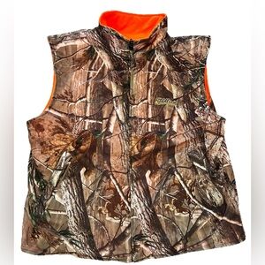 Mens Fieldline Realtree Camo Orange Reversible Vest